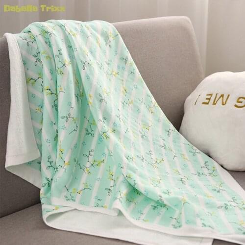 Daballa Trixx Baby Bath Towel Two Layer Cotton Gauze Figure Terry Pile Fabric Baby Towels Floral Washcloth Baby Stuff 140x70cm