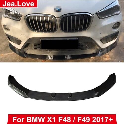 Real Carbon Fiber Front Lip Bumper Diffuser Protector Car Body Styling Kit Part For BMW X1 F48 / F49 2017 Up