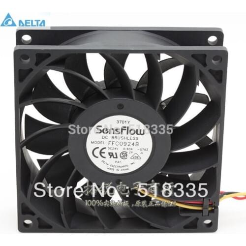 For delta FFC0924B 9025 24V 0.60A 9cm large wind powerful inverter ball cooling fan