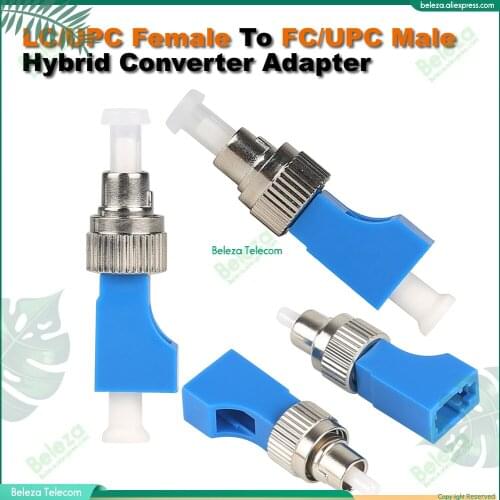 2pcs LC UPC Female To FC UPC Male Hybrid Converter Adapter Fiber Optical Power Meter Coupler Adapter