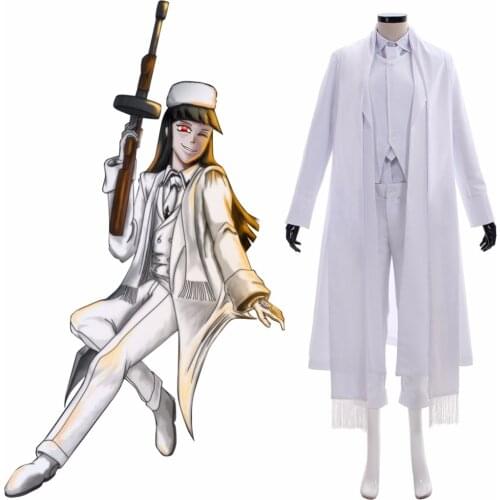 Cosplaydiy Custom Made Hellsing Cosplay Costume Adult White Hellsing girlycard Cosplay Costume L0516