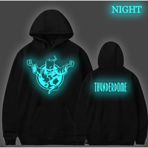 Fashion Thunderdome Sweatshirt Luminous Thunderdome Print Hip Hop Funny Sweatshirt Men Women Hoodies Pullovers Tops