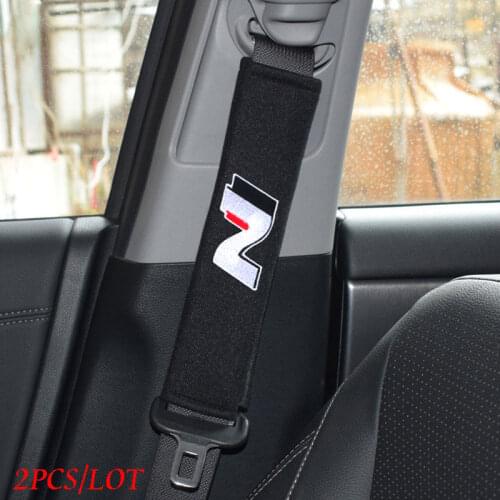 Car Seat Belt Cover For Hyundai N logo performance I30 Veloster creta accent tucson Accessories Shoulder Pads JDM Car Styling
