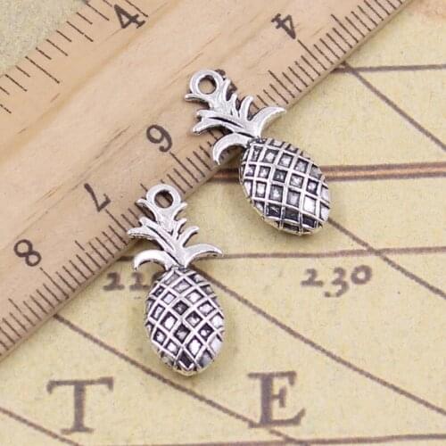 12pcs Charms Bromeliaceae Ananas Pineapple 23x10mm Tibetan Bronze Silver ColorPendant Crafts Making Findings Antique DIY Jewelry