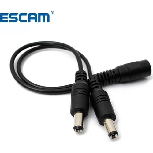 POE cctv tester IP Camera DC 1 to 2 Power Splitter Cable Cord for CCTV Camera 1 Female to 2 Male FC