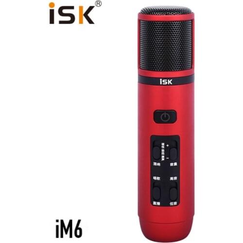 ISK IM6 Portable Mini Mobile Karaoke Microphone Condenser Studio 3.5mm Plug Volume Control Handheld Retro for phone VS SGC-598