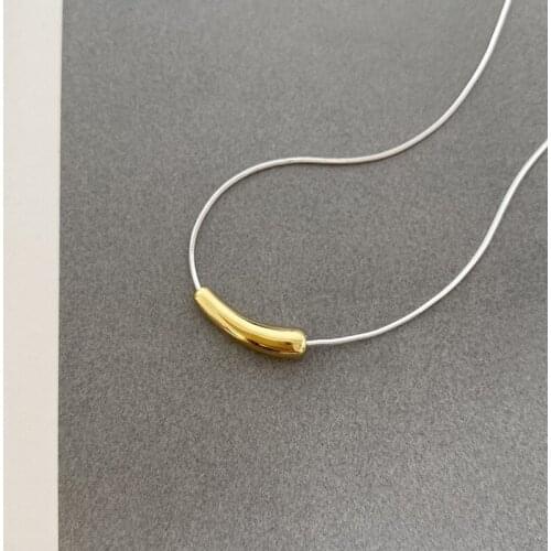 Simple 925 Sterling Silver Necklace Choker Geometric Water Drop Necklace Luxury For Women Girl Fine Jewelry All-Matched 2021