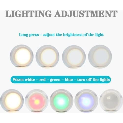 RGB LED Light Puck Lamp Remote Control Battery Power Dimmable Multicolor Kitchen Under Cabinet Closet Lighting Nightlights Decor