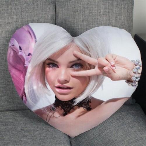Barbara Palvin Custom Heart Shape Pillow Cover Custom Zipper Pillowcase Cover Wedding Home Office Decorative