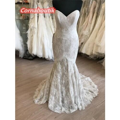 Mermaid Wedding Dress COR-033 Fishtail Vestidos De Noiva Sweetheart Low Back Lace Casamento Bridal Gowns Custom Made