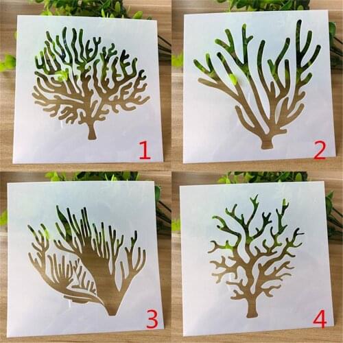 Journal Supplies Hollow Coral Tree Stencils Wall Painting Scrapbook Coloring Embossing Album Decorative Paper Card Template