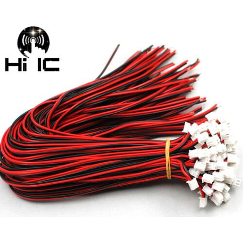 10pcs XH2.54 2P Connector Plug Wire Cable Line 100-500MM 10-50cm XH2.54-2P Colorful Single-head Terminal XH2.54MM-2P