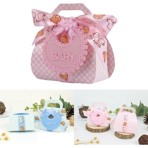 12Pcs Hand Bag Wedding Favor Boxes Wedding Gifts For Guest Flower Candy Box Wedding Candy Bags Chocolates Box