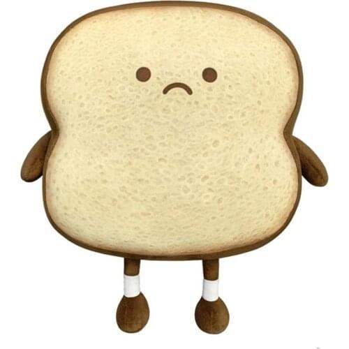 18*18cm Toast Bread Pillow Funny Food Stuffed Pillow Small Plush Stuffed Toast Sofa Pillow Home Sofa Decoration