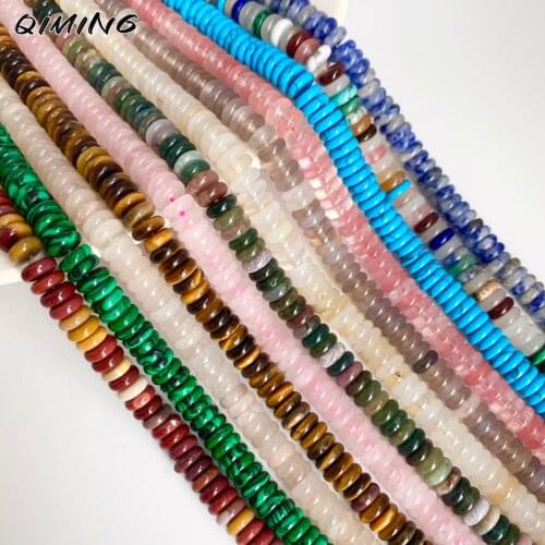 2X6MM Natural Stone Spacer Beads Heishi Bead Flat Beads Clips Shape DIY Beads Making for Jewelry Brcaelets Necklace