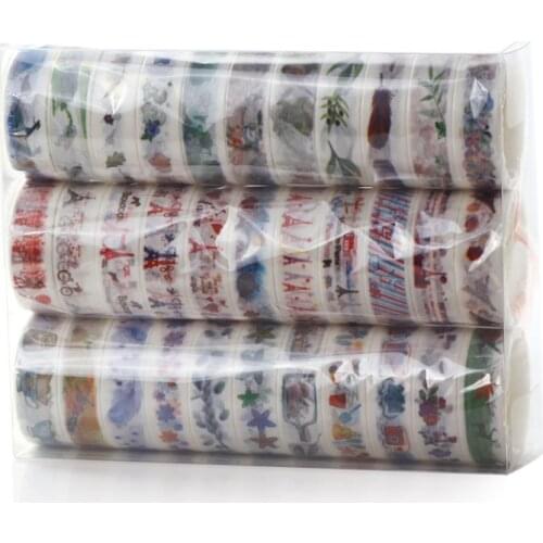 33pcs/Box Masking Tape Set Washi Tape Stickers Scrapbooking Pegatinas Scrapbook Bullet Journal Supplies Adhesive Wash Tape