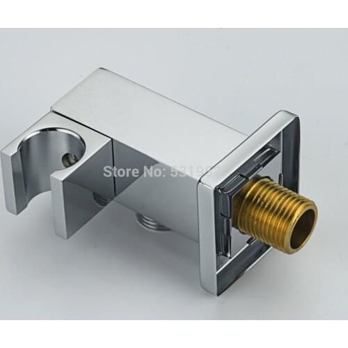 Free Shipping Square Handheld Shower Spray Head Holder Bracket Solid Brass Adjustable Holder G1/2 Common Interface Chrome