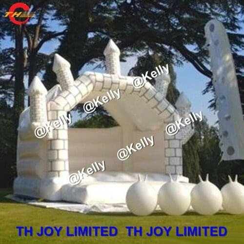 Free air shipping white castle printing inflatable bouncer for carnival party rental, backyard air bouncy jumper for kids