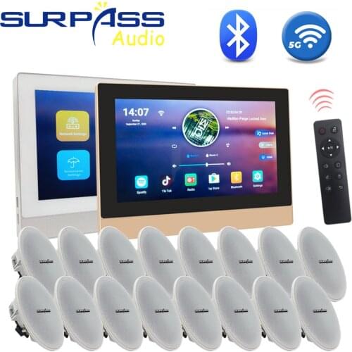 Smart Bluetooth Digital Wall Amplifier WiFi Android 8.1 Touch Screen Stereo Background Music Ceiling Speaker Home Theater System