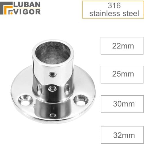 316 Stainless steel flange, Yacht armrest base Round tube seat,Super anti-corrosion,more strong ,no rust