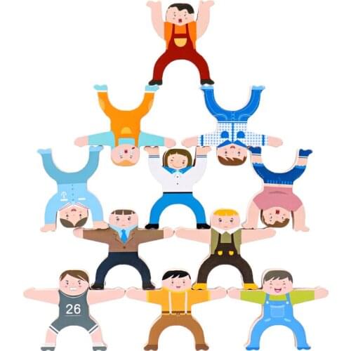 Wood Balance Building Blocks Toy Multiplayer Cartoon Hercules Building Blocks Montessori Toys Parent-Child Stacking High Game