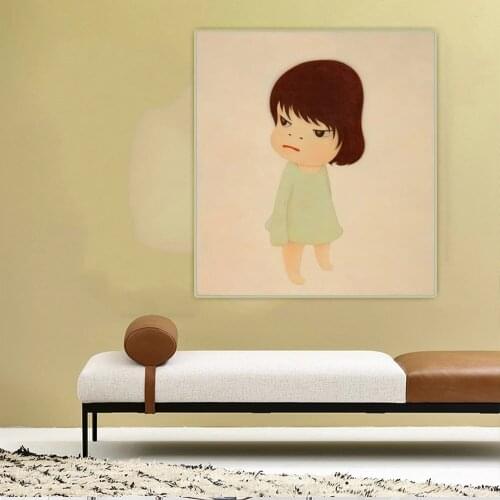 Canvas Art Oil Painting Yoshitomo Nara"Missing In Action"Unframed Cartoon Wall Art Aesthetic Backdrop Home Room Decoration