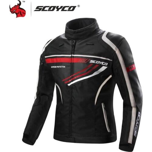 SCOYCO Motorcycle Jacket Men Leather Moto Jackets Waterproof Motocross Jacket Protective Gear Reflective Motorcycle Clothing