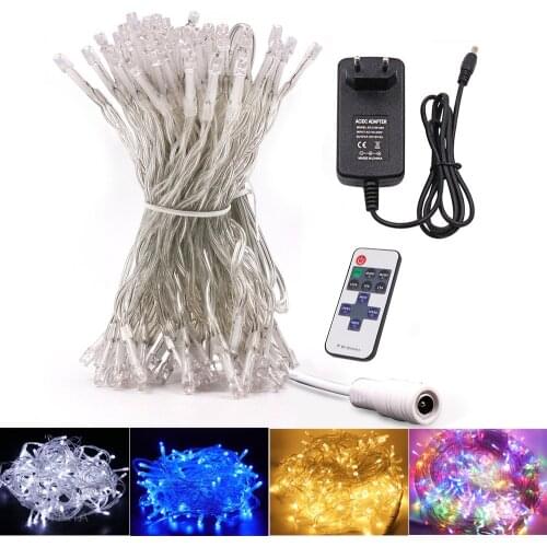 String Light DC12V Colorful Garland Fairy Light Waterproof Silver Wire Xmas Lamp for Party Wedding Christmas Tree Decor 50m 100m
