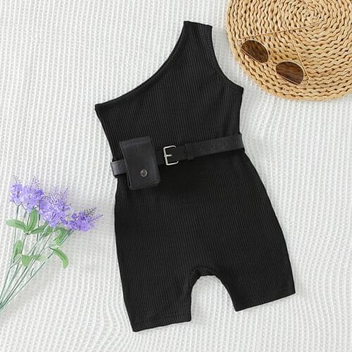 Spring Autumn Girls Overall Baby One Piece Kids Jumpsuits Children Clothes Fashion Cute Big Heart Patch Ruched 1 To 6 Yrs