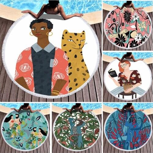 Cartoon pretty girl Large beach towel Towel wearable towel beach towel microfiber hair towel strandlaken Sea beach towel Towels