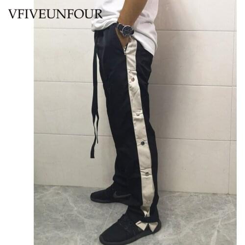 VFIVE UNFOUR 2020 New Arrivals Drawstring Side-Striped Buttons Harem Pants Joggers Mens Hip Hop Hipster Trousers Sweatpants