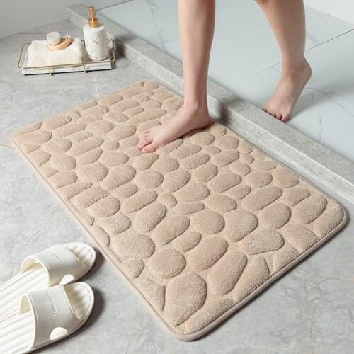Soft Bathroom Carpet Rectangular Modern Solid Color Baths Decorate 3d Door Mats Absorbent Non-slip Toilet Foot Bath Rug 50 to 80