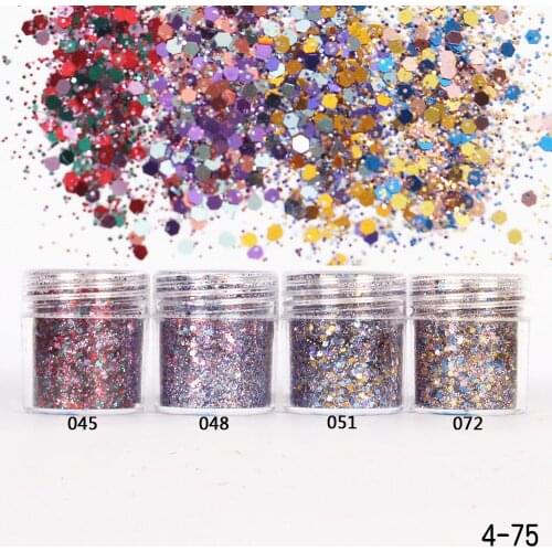 Holographic Effect Nail Glitter SET for UV Gel Polish 10ml/Jar Sparkles Acrylic Nailart Glitter Manicure Dust Christmas Sequins