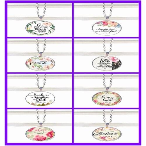 2020 NEW Dear God Thank You for Everything Bible Verses Nursery Verse Necklace Fashion Jewelry Religion Pendant Christian