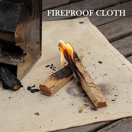 100x100CM Camping Fireproof Cloth Folding Glassfiber Grassland Board Insulation Holes Outdoor Picnic Bonfire BBQ Fire Blanket