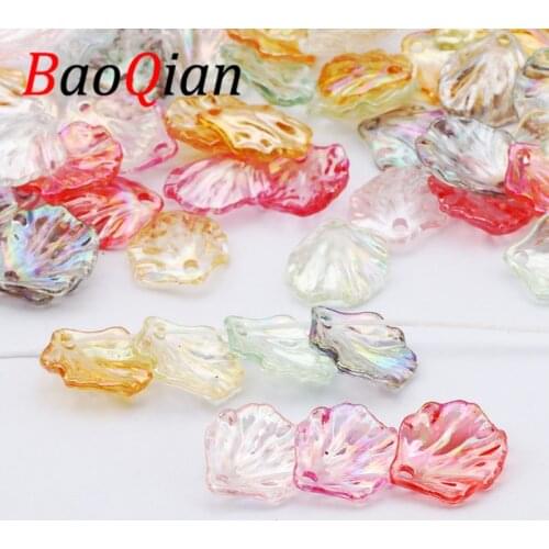 Transparent Color 50pcs Acrylic Leaf For Jewelry Making Bracelet Necklace Pendant Handmade Headwear Accessories DIY Crafts