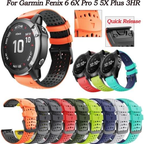 26mm 22mm Quick Fit Watchband For Garmin Fenix 6X 6X Pro 5X 3 3HR Silicone Easyfit Wrist Band for Garmin Fenix 6 6 Pro 5 5 Plus