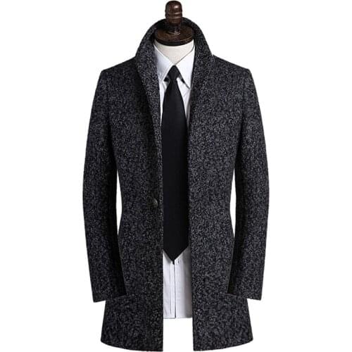 S-9xl ! 2020 Mens Autumn And Winter Clothing Woolen Outerwear Casual Clothing Thermal Thickening Slim Plus Size Trench Overcoat