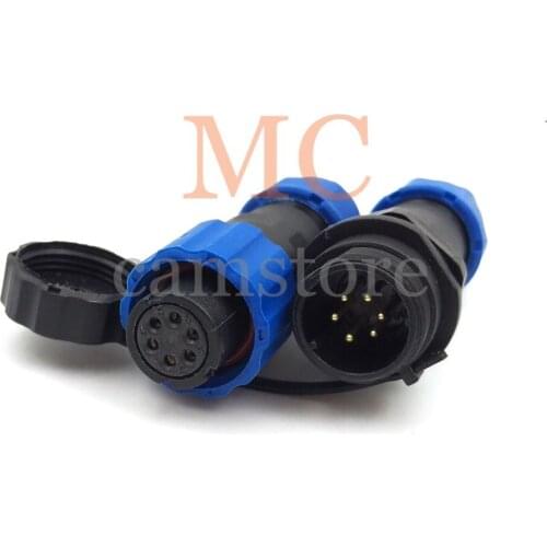 SD13 6 pin wire cable connector, ip68 6 pin waterproof led connector, 6 wire waterproof Male and female connectors