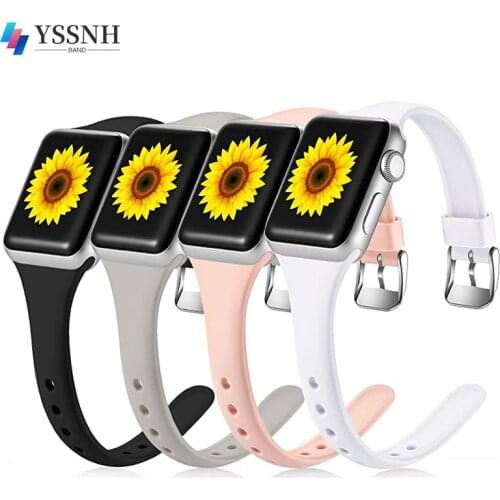YSSNH Slim Bands for Apple Watch 40mm 38mm 42mm 44mm Soft Silicone Sport Replacement Band Strap for iWatch SE Series 6 5 4 3 2 1