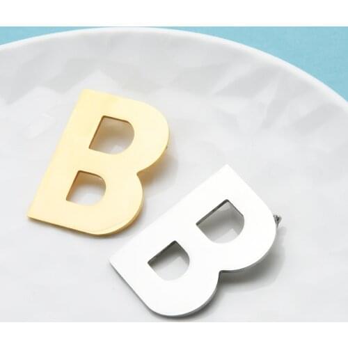 Wuli&baby Letter B Brooches For Women Men Classic B Casual Office Brooch Pins Gifts