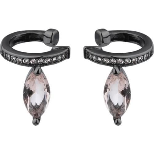 OMYFUN no-piercing Ear Cuff Earrings For Women Girls Fashion Cubic Zirconia Stones Small Clip Earring Bohemia Ear Jewelry E46