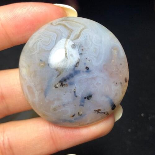 1Pcs Natural agate crystal disc shape massage quartz crystal and mineral reiki healing