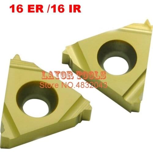 10PCS 16ER 16IR 16 ER IR 1.0/1.25/1.5/1.75/2.0/2.5/3.0 ISO,Indexable Tungsten Carbide Threading Lathe Inserts internal Metric
