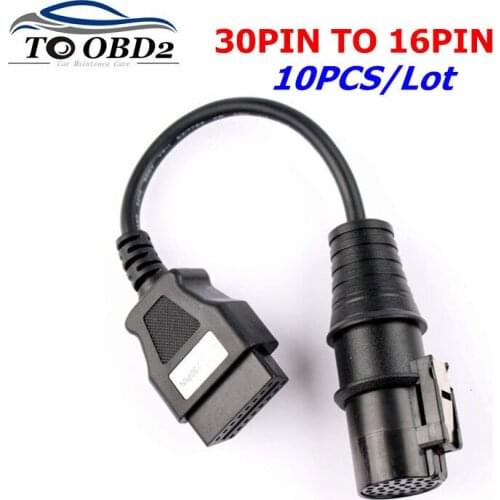 10PCS/Lot OBD2 For IVECO 30Pin Diagnostic Truck Cable OBD II extension Cable for Iveco 30 Pin to 16pin Female Connector truck