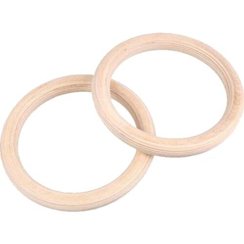 2Pcs/Pairs Wood Wooden Ring Portable Gymnastics Rings Gym Shoulder Strength Home Fitness Training Equipment