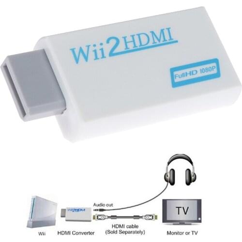 2021 Full HD 1080P Wii To HDMI-compatible Converter Adapter Converter 3.5mm Audio Output For PC HDTV Monitor Display