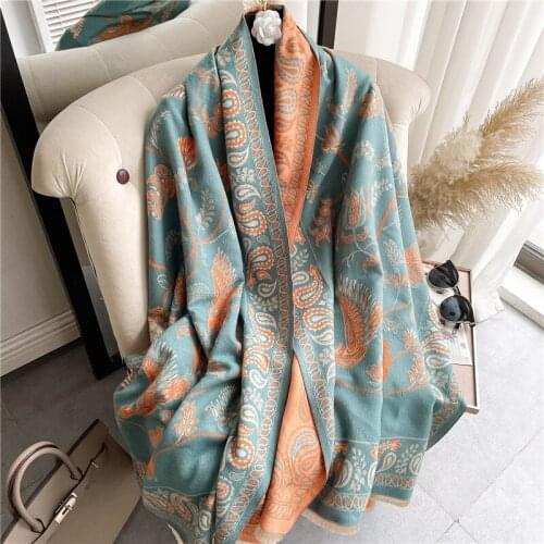 2021 Cashmere Scarf Winter Bufanda Women Shawls Warm Wraps Lady Paisley Print Fashion Pashmina Thick Blanket Foulard Stoles