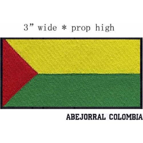 3" wide Abejorral, Colombia Flag embroidery patch for tactical gear/iron on patch/brand logo patch