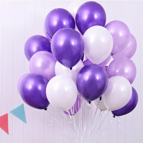 30 pcs Dark Purple Balloons 10 Inch 5 Inch White Latex Ballon Wedding Balloons HAPPY Birthday Decoration Globos Party Supplies